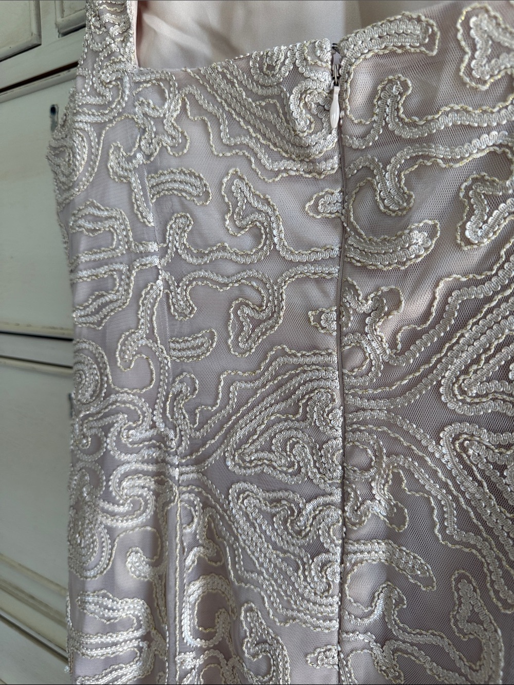 Katherine Kelly Elegant Sleeveless Embroidered Evening Dress in Blush size 10 - Picture 4 of 7